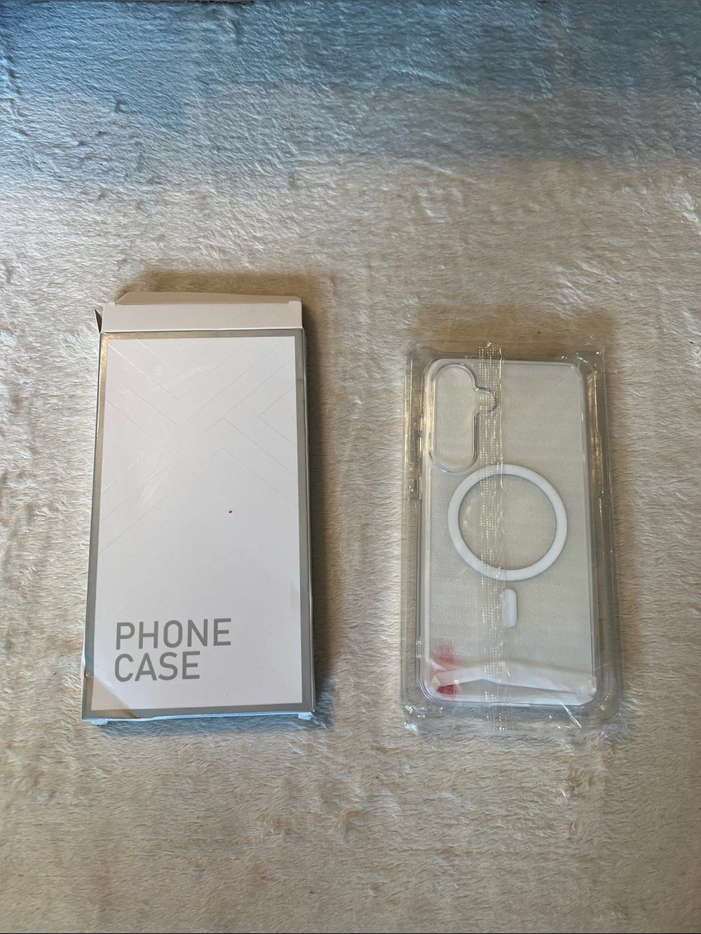 Clear White Magnetic Ring Phone Case with Screen Protector Samsung Galaxy S24 FE